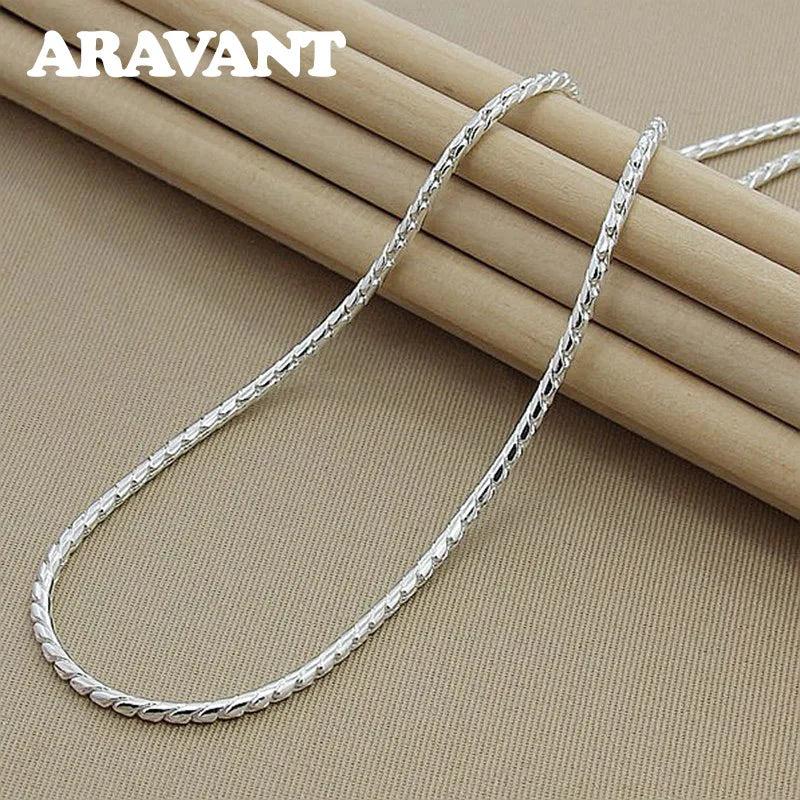 925 Silver 4MM Twist Chain Necklace for Jewelry