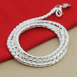 925 Silver 4MM Twist Chain Necklace for Jewelry