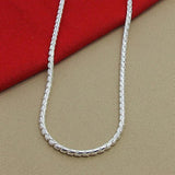925 Silver 4MM Twist Chain Necklace for Jewelry