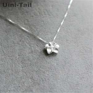 Uini-Tail 925 Tibetan Silver Micro-Inlaid Plum Necklace Sweet Jewelry