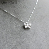 Uini-Tail 925 Tibetan Silver Micro-Inlaid Plum Necklace Sweet Jewelry