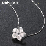 Uini-Tail 925 Tibetan Silver Micro-Inlaid Plum Necklace Sweet Jewelry