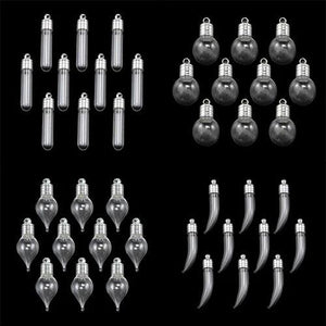 10PCS 6mm Silver Cap Glass Vial Pendant Rice Bottle Necklace Findings