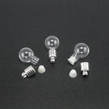 10PCS 6mm Silver Cap Glass Vial Pendant Rice Bottle Necklace Findings