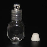 10PCS 6mm Silver Cap Glass Vial Pendant Rice Bottle Necklace Findings