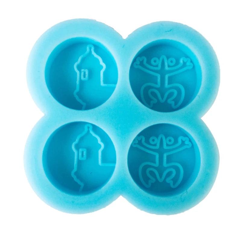 Flag Frog Round Stud Earrings Silicone Mold for Resin Casting