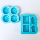 Flag Frog Round Stud Earrings Silicone Mold for Resin Casting