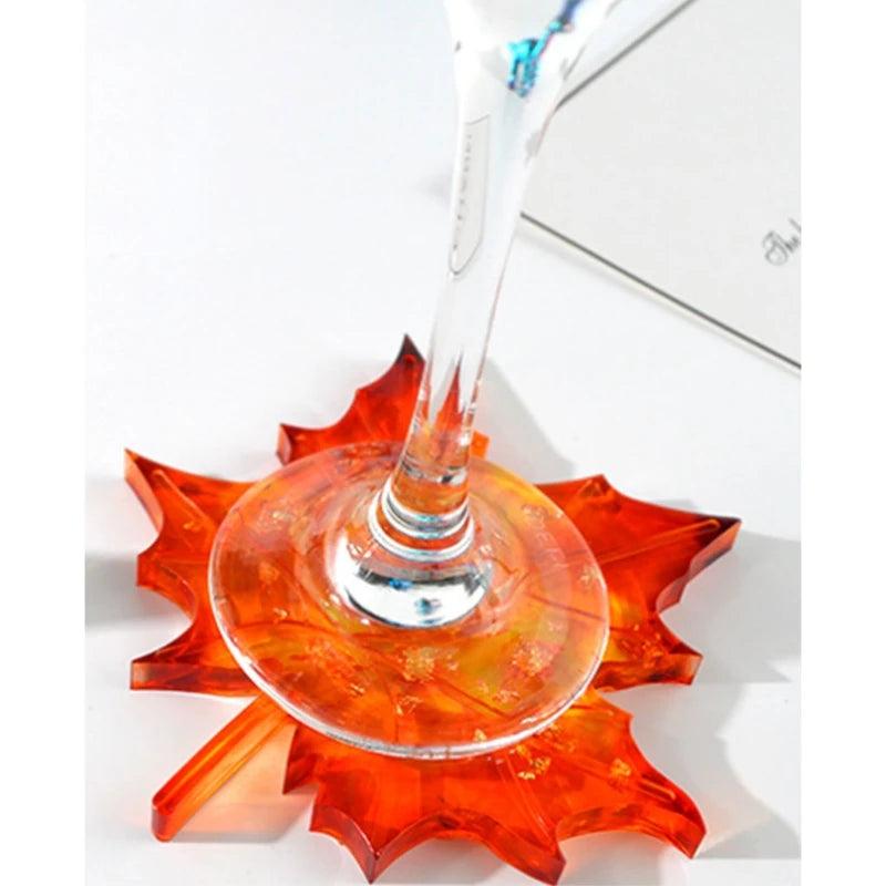 3PCS/Set Maple Leaf Coaster Resin Mold Cup Mat Coaster Casting Silicone Mould