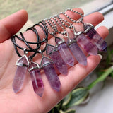 Reiki Healing Green Fluorite Necklace Crystal Pendant Amulet Gem Stone Quartz