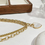Chunky Cuban Chain Heart Pendant Necklace for Women