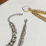 Chunky Cuban Chain Heart Pendant Necklace for Women