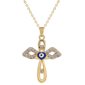 Evil Eye Necklace Set Heart Cross Pendant 14k Plated Colorful Charm Jewelry Gift