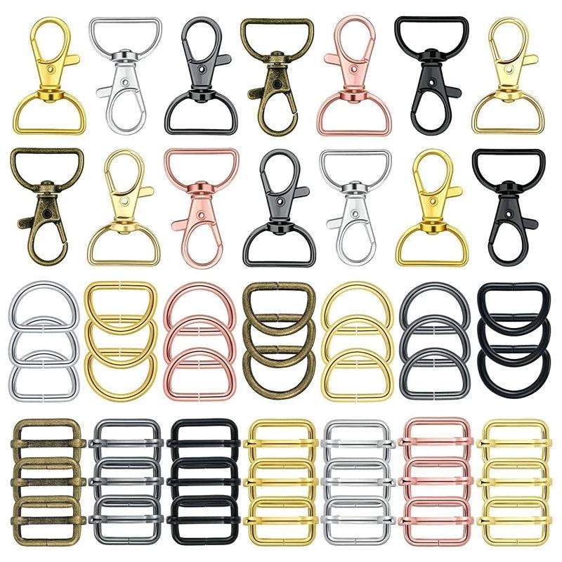56x Lobster Claw Clasp D Rings Jewelry Make Finding Keyring Deco