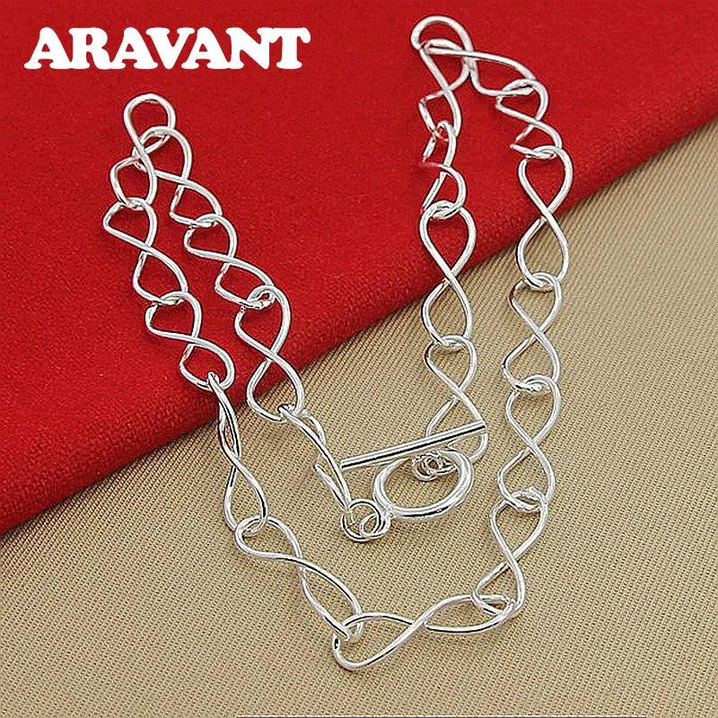 925 Silver Twisted 8 Word Necklace Silver Chains Necklaces Women