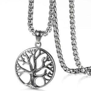 Life Tree Long Pendant Necklace Classic Men Women Jewelry
