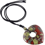 Heart Shape Pendant Necklace Amethyst Pendant Reiki Dragon Blood Stone
