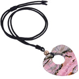 Heart Shape Pendant Necklace Amethyst Pendant Reiki Dragon Blood Stone