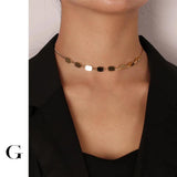 Square Titanium Steel Flat Snake Necklace Set