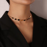 Square Titanium Steel Flat Snake Necklace Set