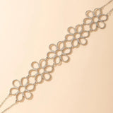 Hollow Out Geometry Silver Alloy Metal Choker Necklace