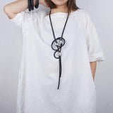 Circle Pendant Necklace Harajuku Adjustable Circles Necklace Women Neck Decorati