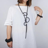 Circle Pendant Necklace Harajuku Adjustable Circles Necklace Women Neck Decorati