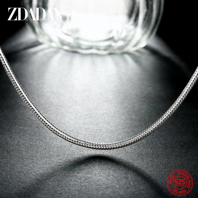 925 Silver 2MM Snake Chain Necklace Men Women Party Gift