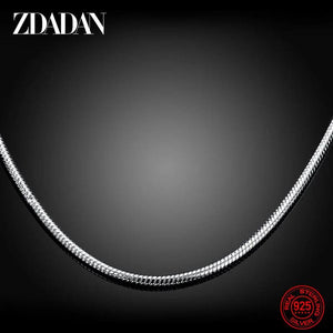 925 Silver 2MM Snake Chain Necklace Men Women Party Gift