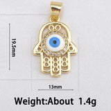Fatima Hand Necklace Pendant Devil Eye Resin Eyes Pendant Charm