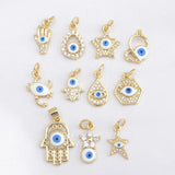 Fatima Hand Necklace Pendant Devil Eye Resin Eyes Pendant Charm