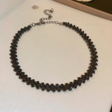 Geometric Crystal Choker Necklace Sparkling Banquet Jewelry