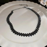 Geometric Crystal Choker Necklace Sparkling Banquet Jewelry