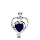 10Pcs Silver Heart Pearl Cage Locket Diffuser Pendant DIY Jewelry Bulk