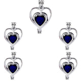 10Pcs Silver Heart Pearl Cage Locket Diffuser Pendant DIY Jewelry Bulk