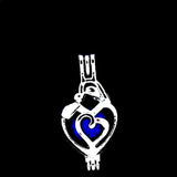 10Pcs Silver Heart Pearl Cage Locket Diffuser Pendant DIY Jewelry Bulk
