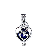 10Pcs Silver Heart Pearl Cage Locket Diffuser Pendant DIY Jewelry Bulk