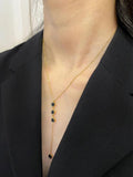 Peri'sbox Rhinestone Cz Disc Y Necklace Stainless Steel 18K Plated