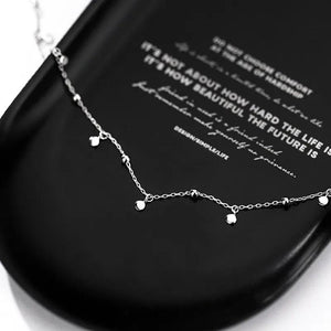 Silver Clavicle Chain Necklace Beads Charm Choker Boho Party Jewelry