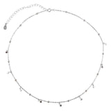 Silver Clavicle Chain Necklace Beads Charm Choker Boho Party Jewelry