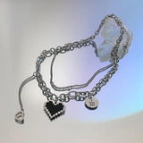Stainless Steel Pixel Heart Necklace for Women