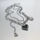 Stainless Steel Pixel Heart Necklace for Women