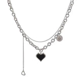 Stainless Steel Pixel Heart Necklace for Women