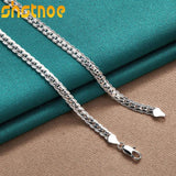 925 Silver 6mm Side Chain Necklace for Women 16-24 Inch