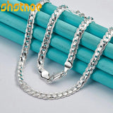 925 Silver 6mm Side Chain Necklace for Women 16-24 Inch