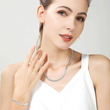 925 Sterling Silver 6mm Side Chain Necklace For Women Men