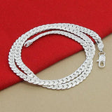 925 Sterling Silver 6mm Side Chain Necklace For Women Men