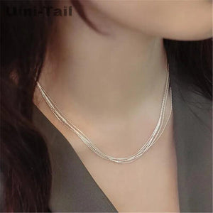 925 Tibetan Silver Snake Bone Nude Female Bamboo Clavicle Chain Necklace