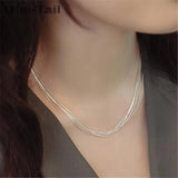 925 Tibetan Silver Snake Bone Nude Female Bamboo Clavicle Chain Necklace