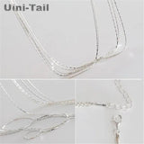 925 Tibetan Silver Snake Bone Nude Female Bamboo Clavicle Chain Necklace