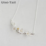 Uini-Tail hot 925 Tibetan silver tree branches plum necklace female